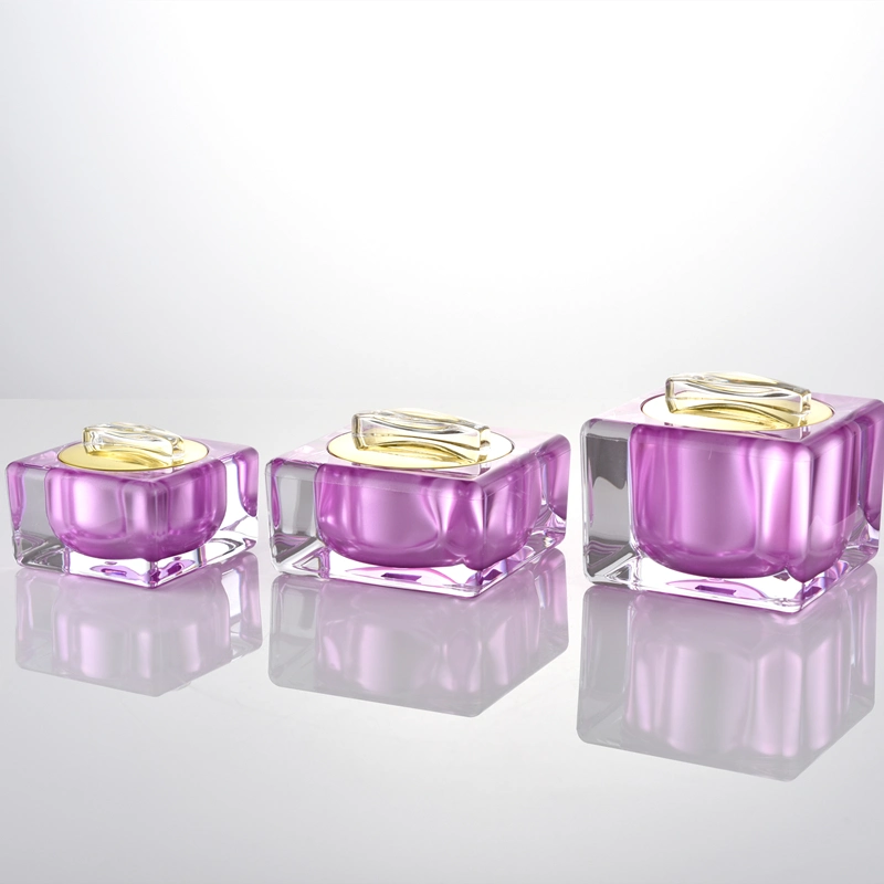 Wholesale Square Acrylic Bottles Cosmetics Jar for Skincare