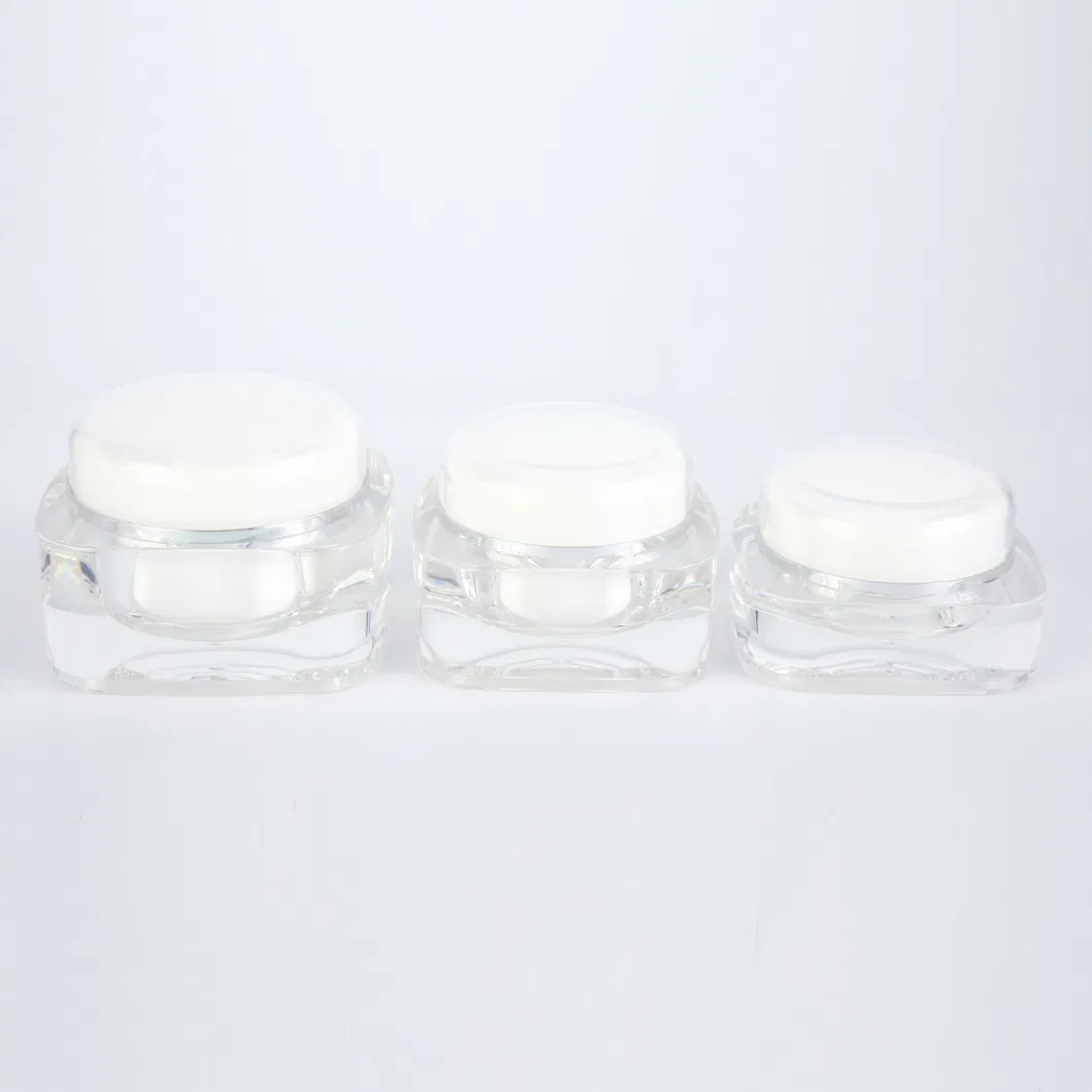 High Quality Empty Cosmetic Bottle 15ml 30ml 50ml Double Wall Airless Container Acrylic Jar Acrylic Bottles