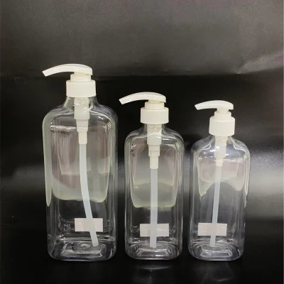 Bouteille en plastique de lotion de shampooing d'emballage cosmétique carré pour animaux de compagnie de 250 ml 1 L