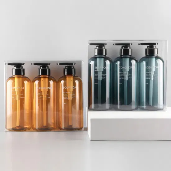 Emballage cosmétique en verre sans air pour animaux de compagnie, bouteille en plastique à épaule ronde pour shampoing, savon corporel, 30ml, 50ml, 120ml, 300ml, 500ml
